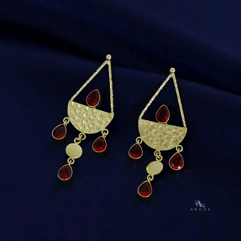 Golden Hammered Vessel Earring