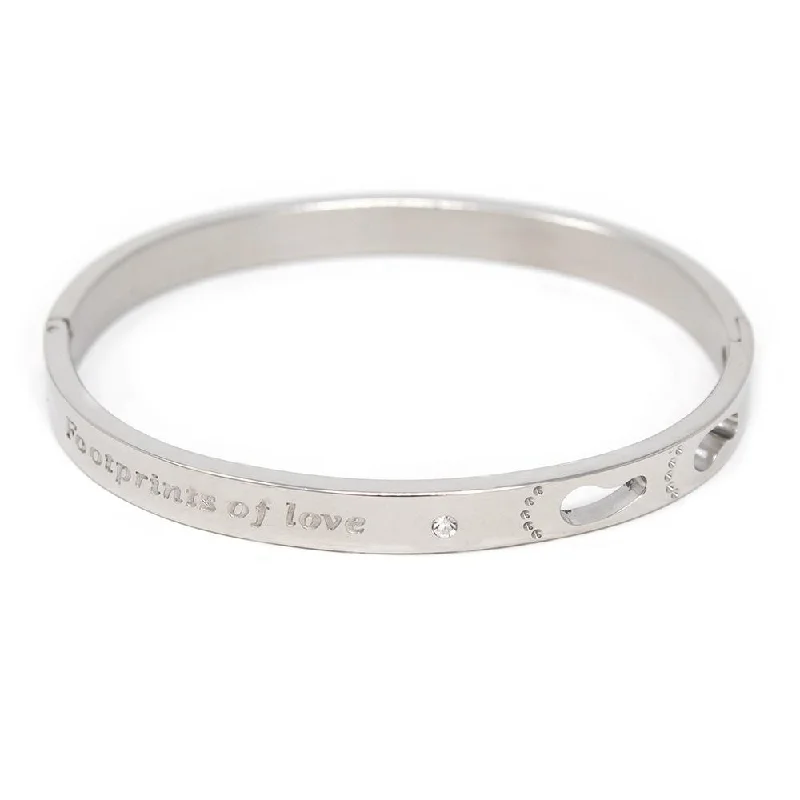 Stainless St Bangle Footprints