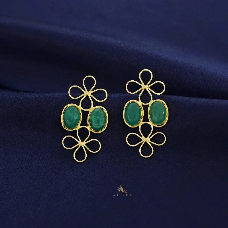 Zerena Dual Golden Floral Earring