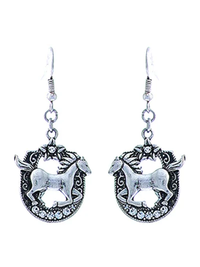 Silver Horse Earrings