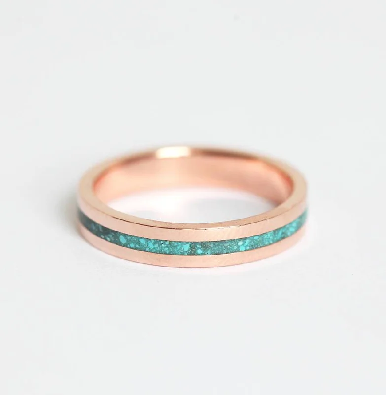 Lee Turquoise Ring, Unisex Wedding Band