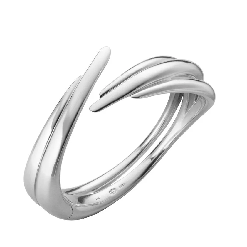 Silver Arc Hinged Bangle