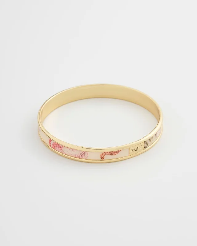 Whispering Sands Printed Gold Plated Bangle - Yellow