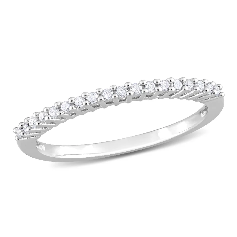 Miadora Sterling Silver 1/ 5ct TDW Diamond Thin Stackable Wedding Band (H-I, I2-I3)