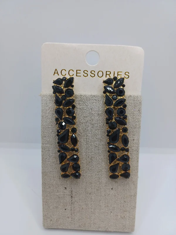 Black & Gold Rhinestone Earrings