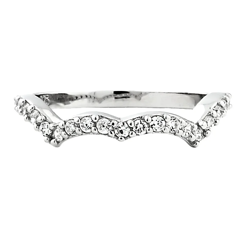 Kellie B: Russian Ice CZ Semi Eternity Anniversary Wedding Band Ring