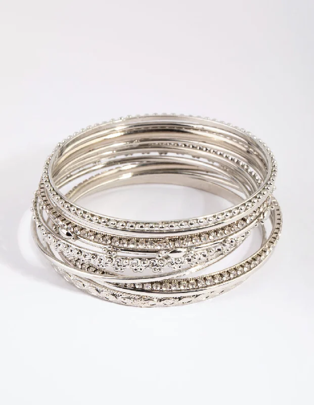 Silver Statement Bangle Pack