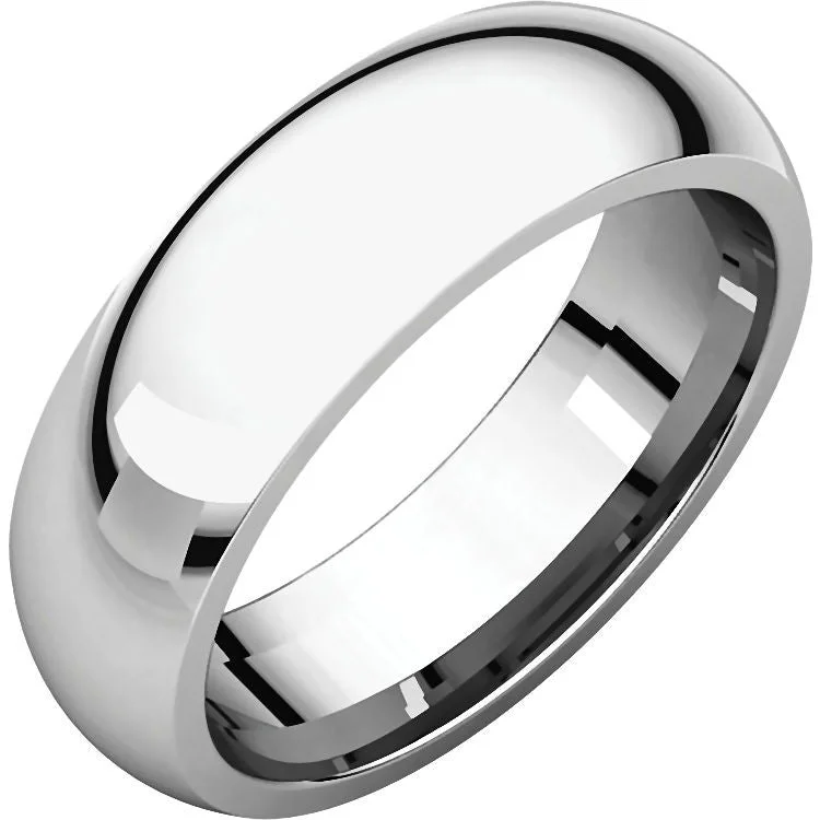 Aden: 6mm Comfort Fit Domed 316L Stainless Steel Unisex Wedding Band