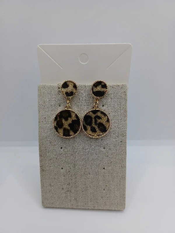 Leopard Circular Earrings