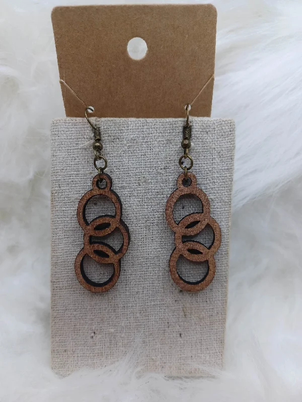 Wooden Circle Drop Earrings