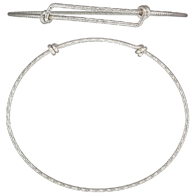 Sparkle Sterling Silver Adjustable Wire Bangle