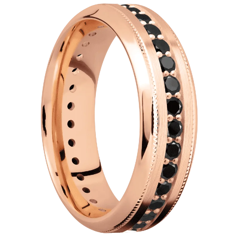 14K Rose Gold with Satin , Polish Finish