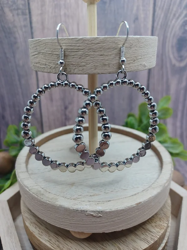 Silver Circle Patterned Earrings