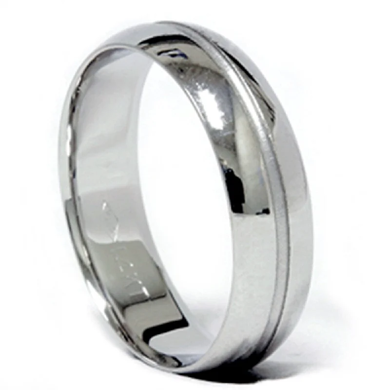 Channel Wedding Band 14K White Gold