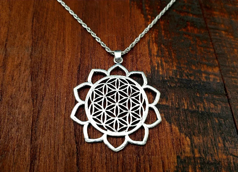 Silver Flower of Life Pendant