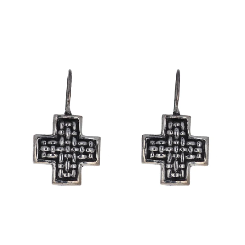 Woven Cross Earrings