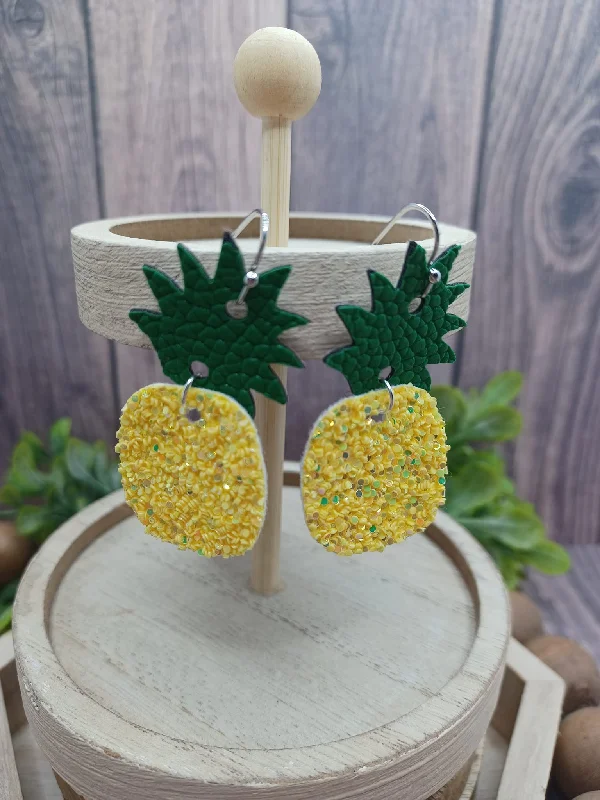 Glitter Pineapple Earrings